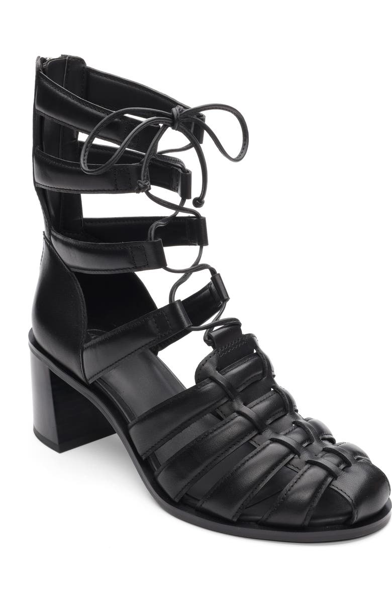 Ash Juvia Lace-Up Gladiator Sandal, Main, color, Black
