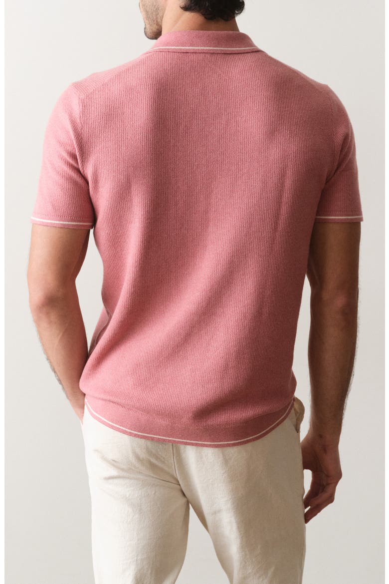 Liam Cotton Blend Sweater Polo, Alternate, color, WITHERED ROSE