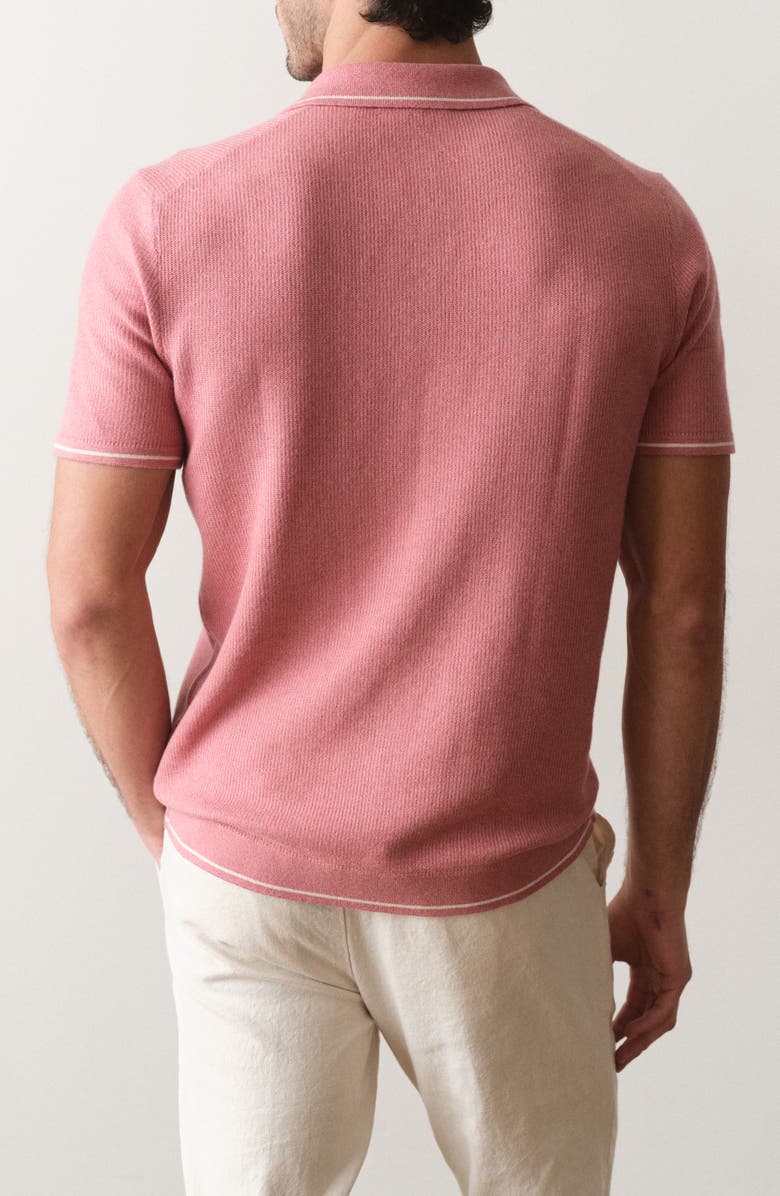 Marine Layer Liam Cotton Blend Sweater Polo, Alternate, color, Withered Rose