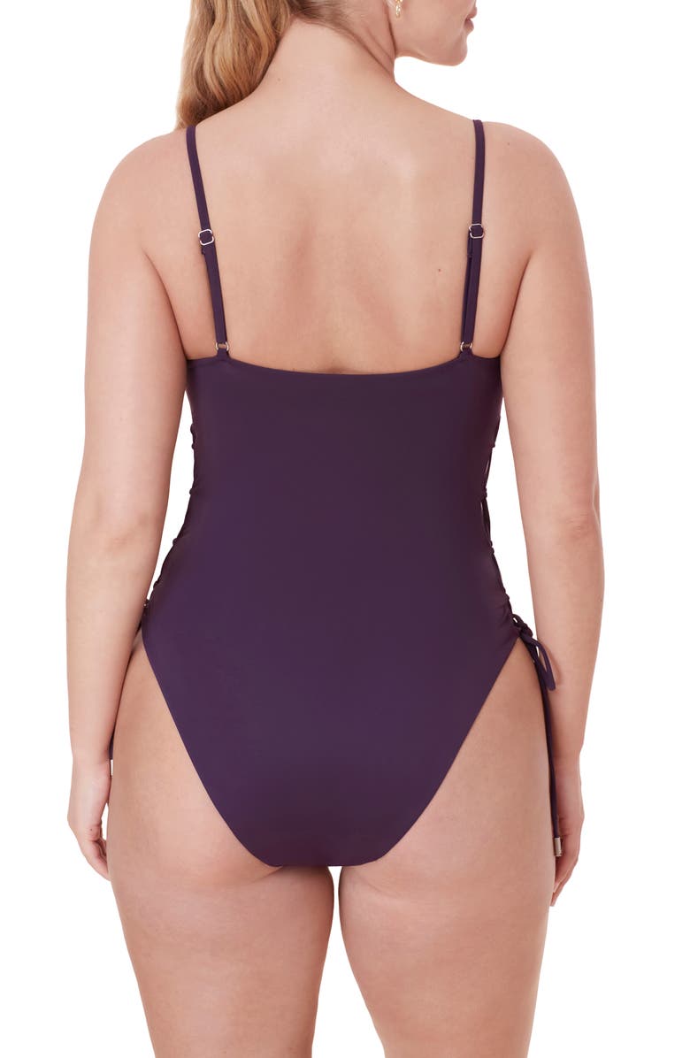 Andie The Elba Lace-Up One-Piece Swimsuit, Alternate, color, 