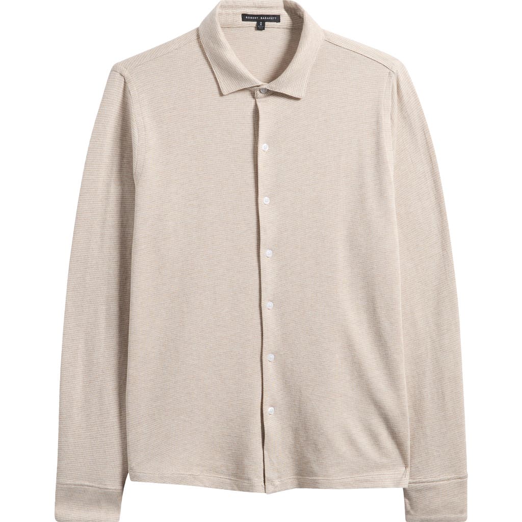 Robert Barakett Dobston Cotton Blend Button-up Shirt In Tan