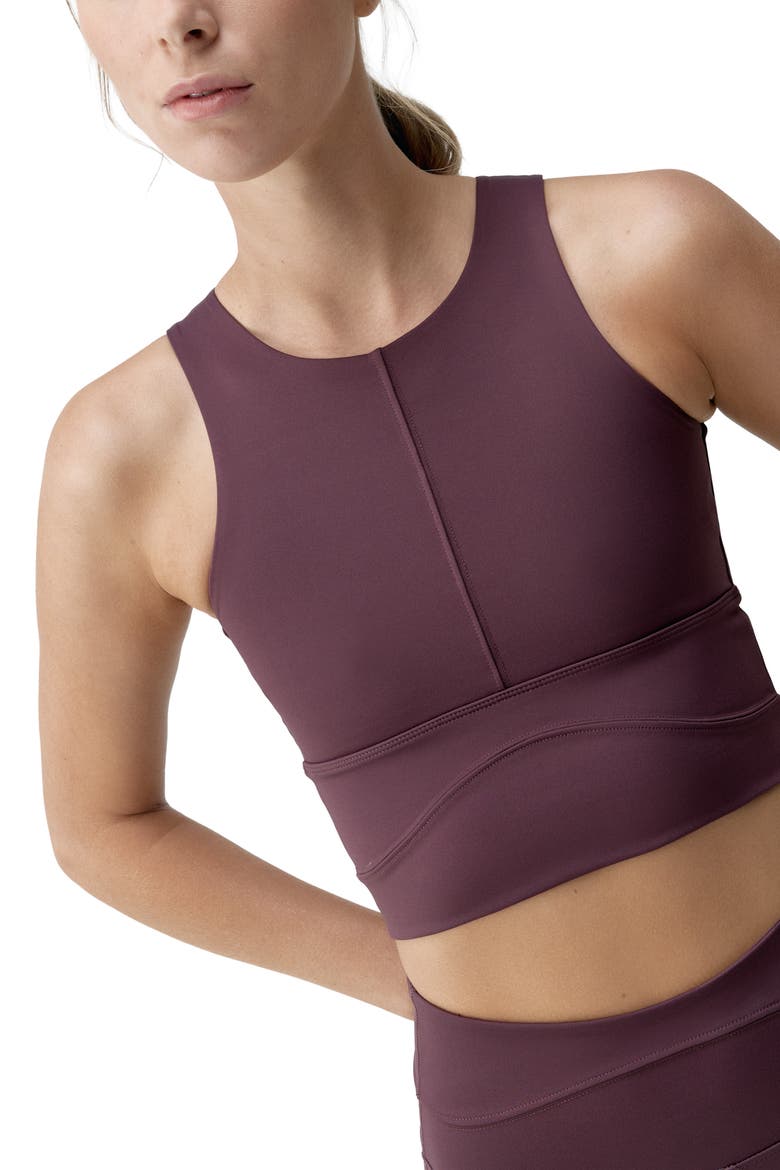 Saori Medium Support Performance Sport Top, Alternate, color, Dark Cherry