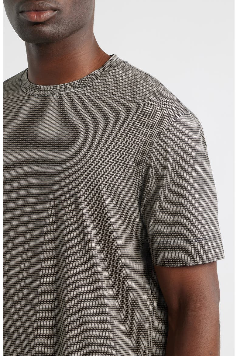 Micropattern Lyocell & Cotton T-Shirt, Alternate, color, SOLID BLACK