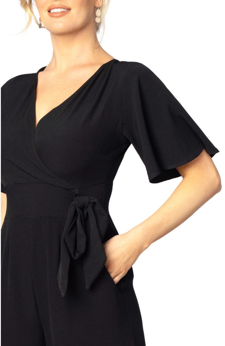 Kiyonna Charisma Crepe Jumpsuit, Alternate, color, Black Noir