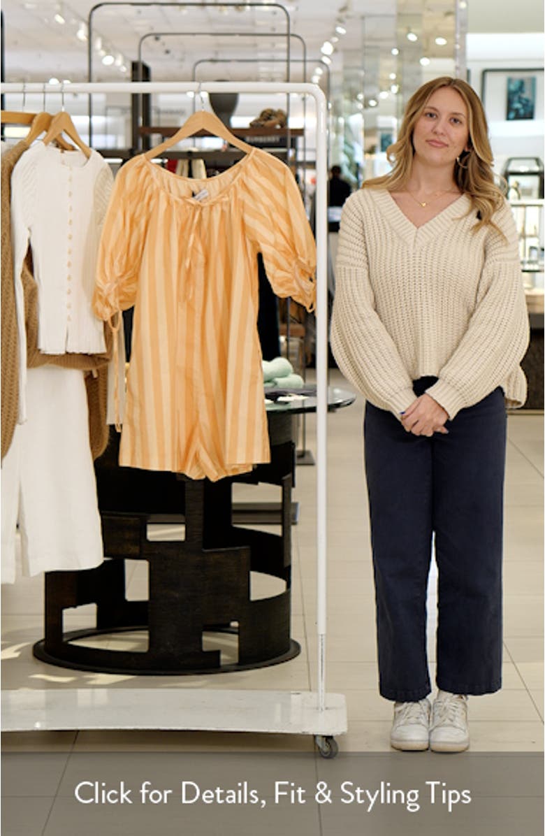 Carina Stripe Cotton Romper, sales video thumbnail