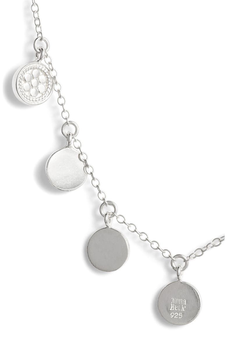 Charm Collar Necklace, Alternate, color, SILVER