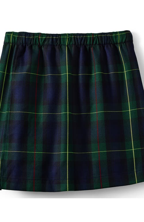 Lands' End School Uniform Girls Plaid A Line Tab Skort Top Of Knee In Black