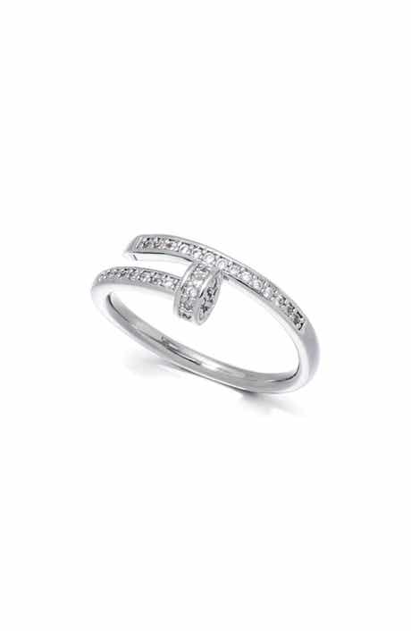 Adornia Cubic Zirconia Nail Bypass Ring