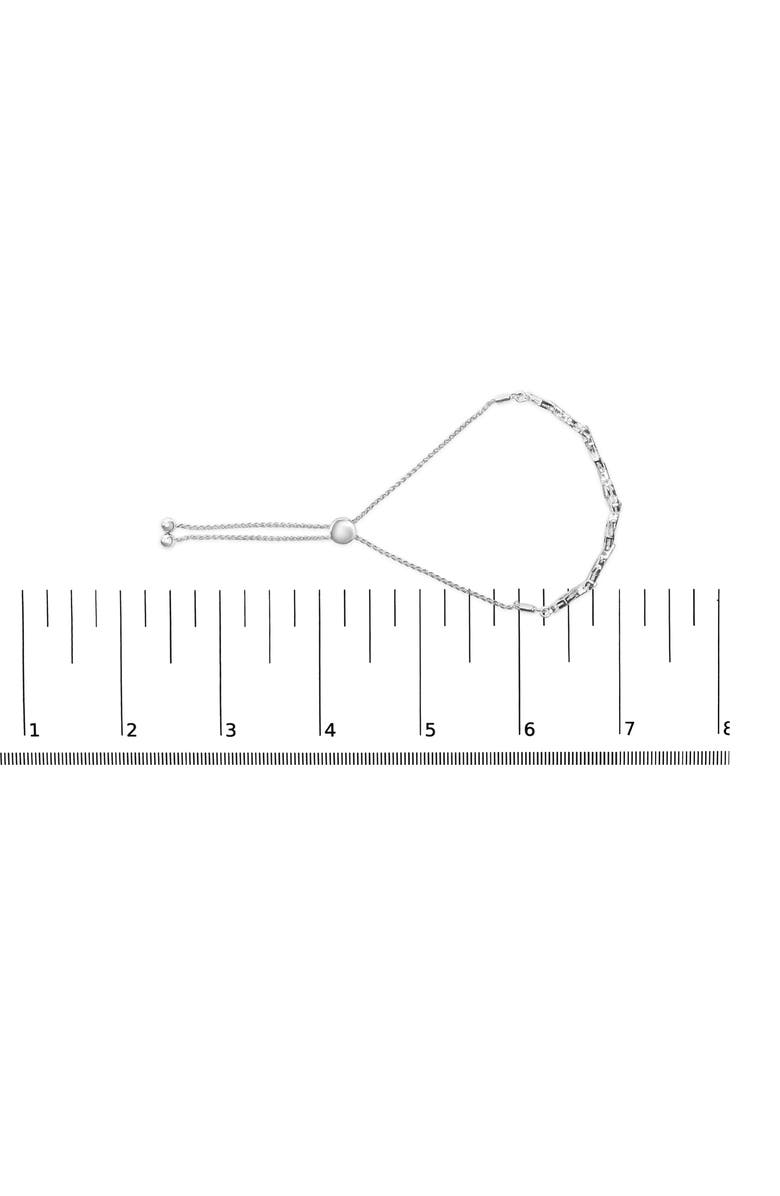 Haus of Brilliance Silver 1/2 Cttw Diamond Alternating Heart Link Adjustable Bolo Bracelet, Alternate, color, White