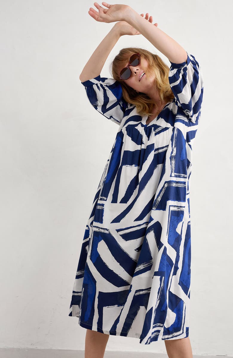Seasalt Cornwall Earth Organic Cotton Caftan Dress, Alternate, color, 