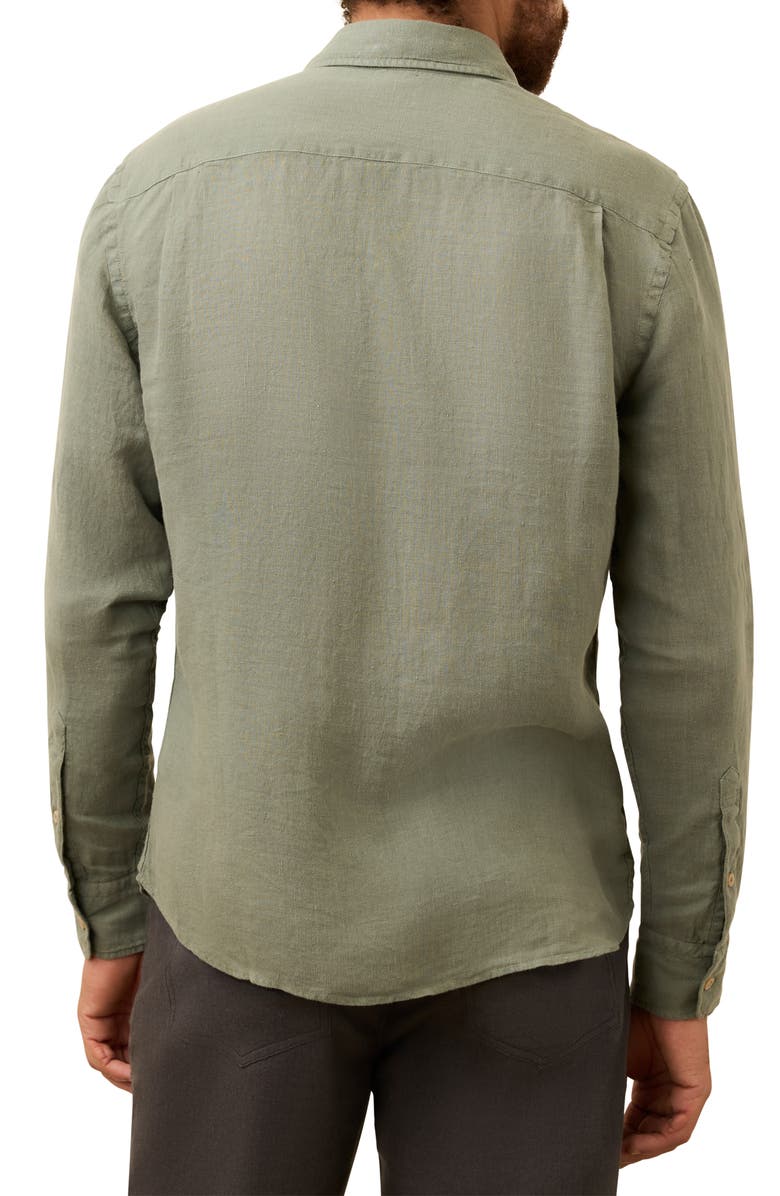 Faherty Laguna Linen Button-Up Shirt, Alternate, color, Valley Sage