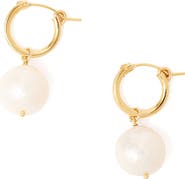 Chan Luu Baroque Freshwater Pearl Hoop Earrings