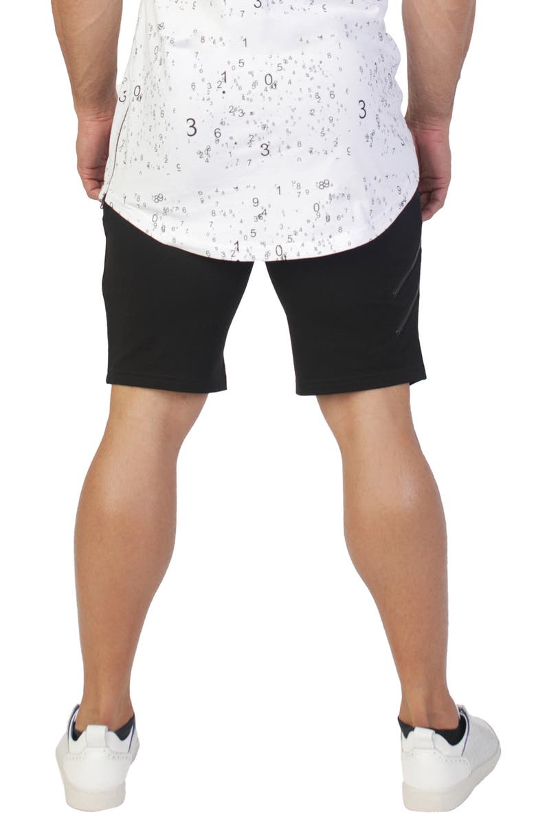 Maceoo Zip Pocket Stretch Cotton Shorts, Alternate, color, Black