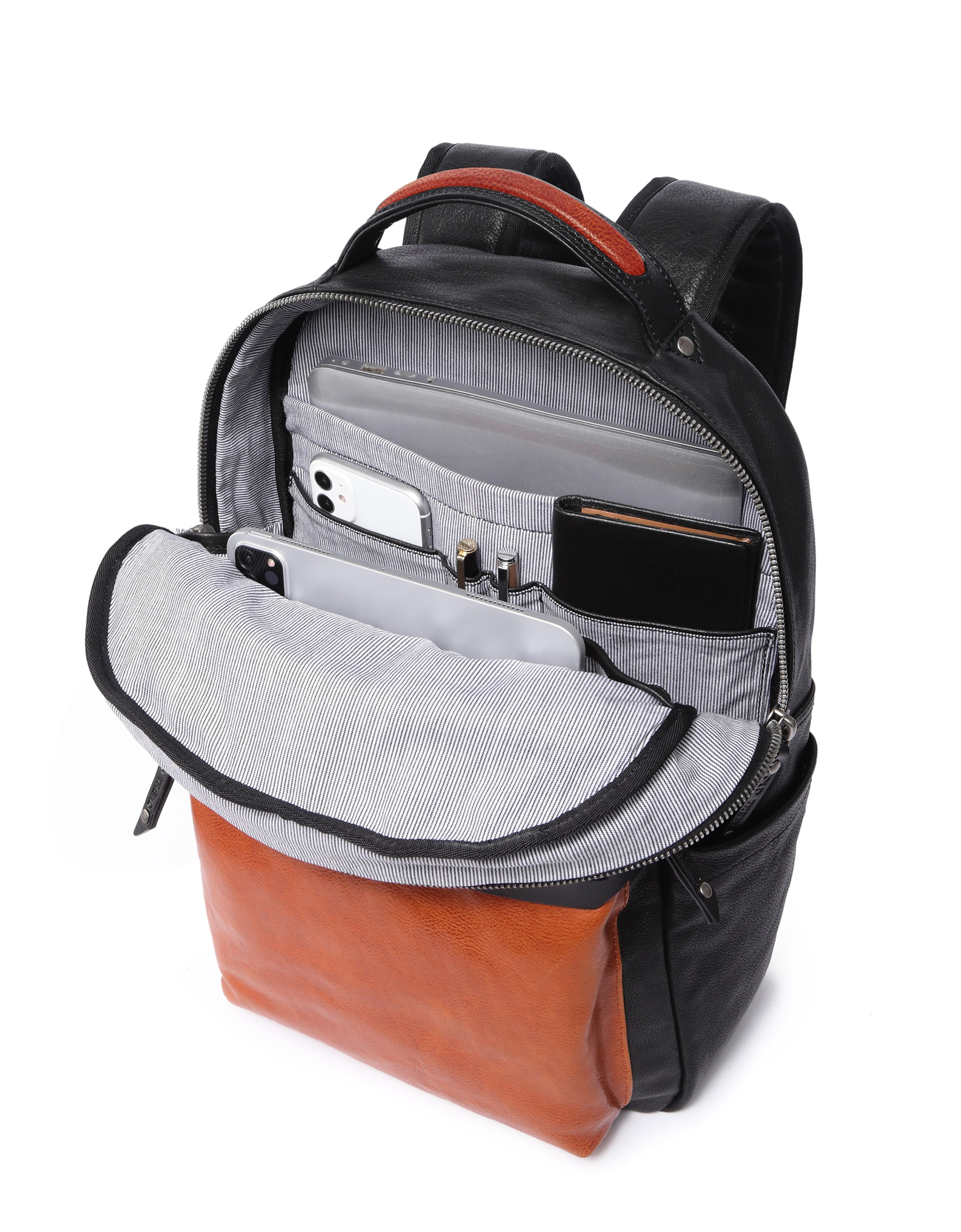 Moonlight Genuine Leather Organized Commuter Backpack, Alternate, color, Cognac