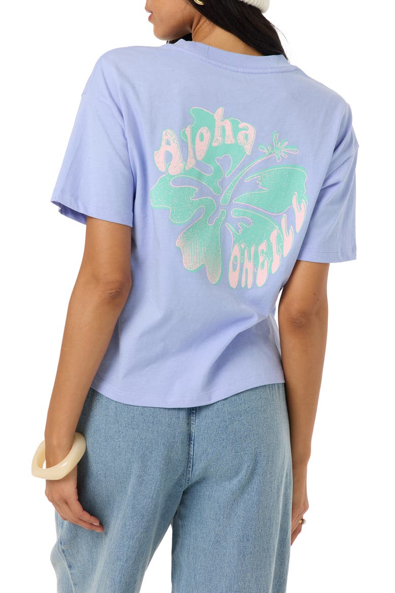 Aloha Hibiscus Hawaii Graphic T-Shirt, Alternate, color, BLUE JELLY