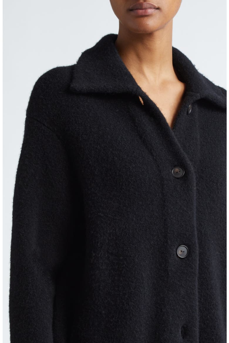 Spread Collar Button Cardigan, Alternate, color, BLACK