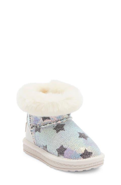 Sequin Star Faux Fur Lined Boot (Toddler & Little Kid)