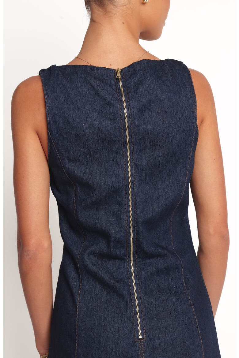 Calyx Sleeveless Denim Minidress, Alternate, color, DARK DENIM