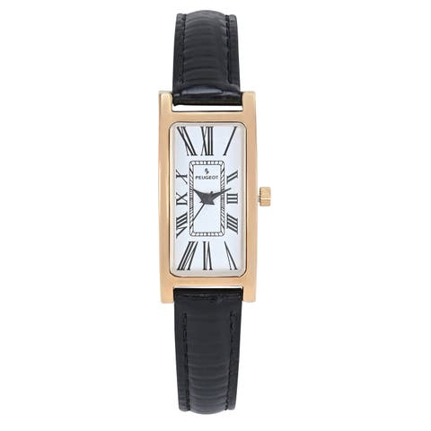 Everyday Rectangular Glossy Leather Watch- 35x18MM