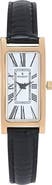 Peugeot Everyday Rectangular Glossy Leather Watch- 35x18MM