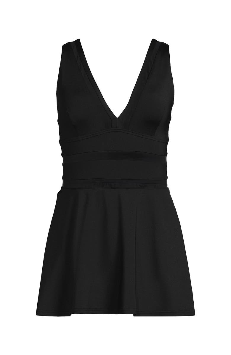 Lands' End Mesh V-neck Mini Swim Dress Swimsuit, Alternate, color, 