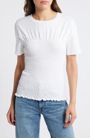 rag & bone Smocked Cotton Top