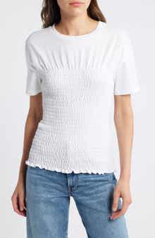 rag & bone Smocked Cotton Top