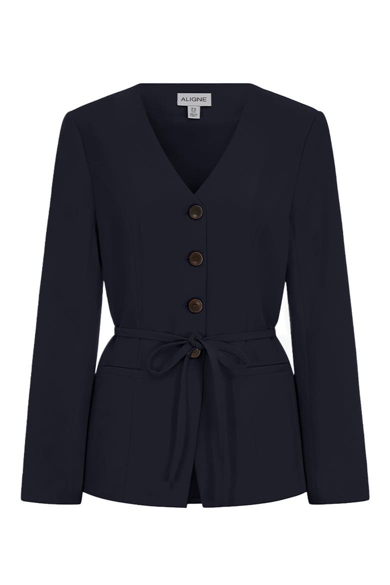 Parker Collarless Jacket, Alternate, color, NAVY