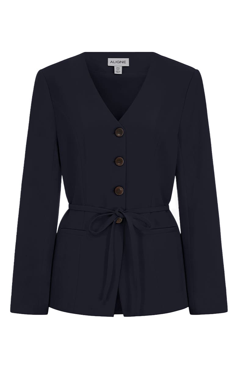 ALIGNE Parker Collarless Jacket, Alternate, color, Navy