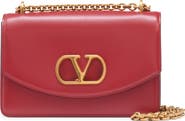 Valentino Garavani Vain VLOGO Leather Shoulder Bag