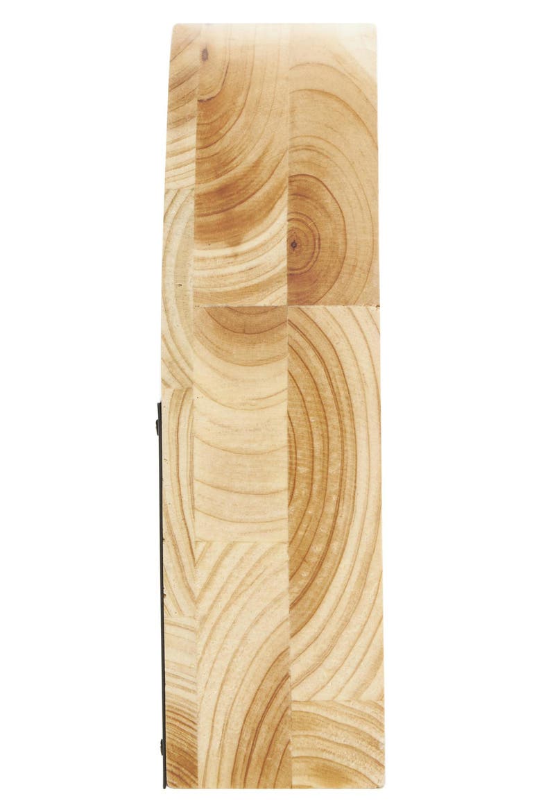 Modern Light Brown Wood Clock, Alternate, color, LIGHT BROWN