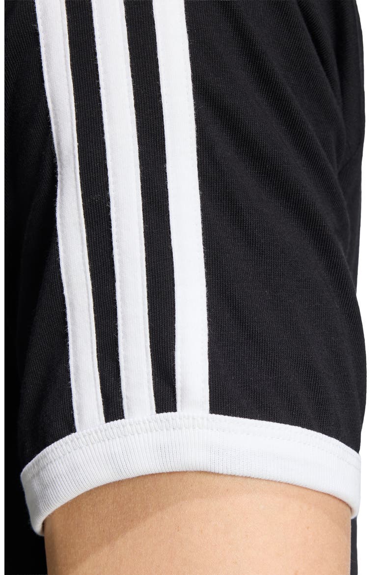 3-Stripes Cotton Ringer T-Shirt, Alternate, color, BLACK