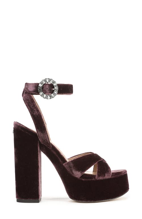 Sam Edelman Savannah Glow Ankle Strap Platform Sandal In Burgundy