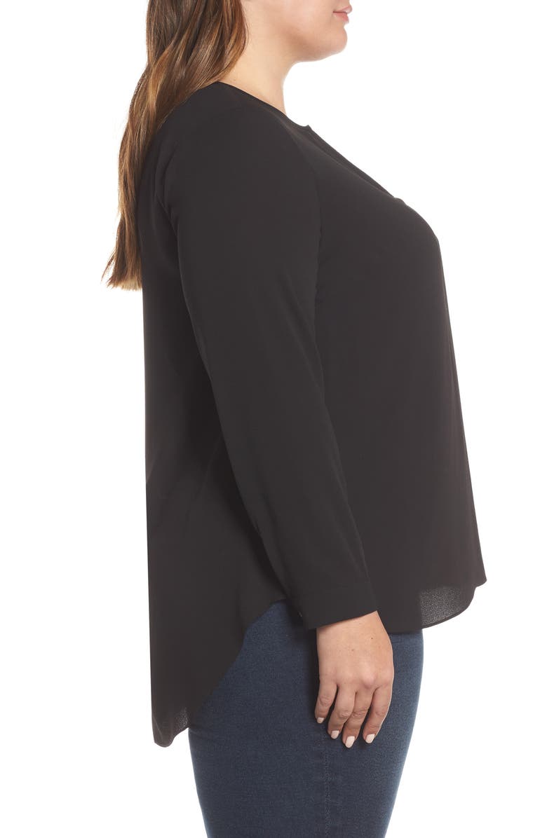 Vince Camuto Soft Texture Split Neck Tunic, Alternate, color, 