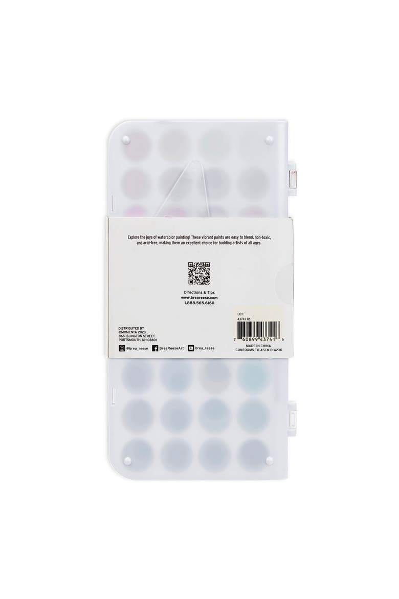 Vibrant Watercolor Set 36 Colors, 1 Brush, Nontoxic, Alternate, color, Multicolored