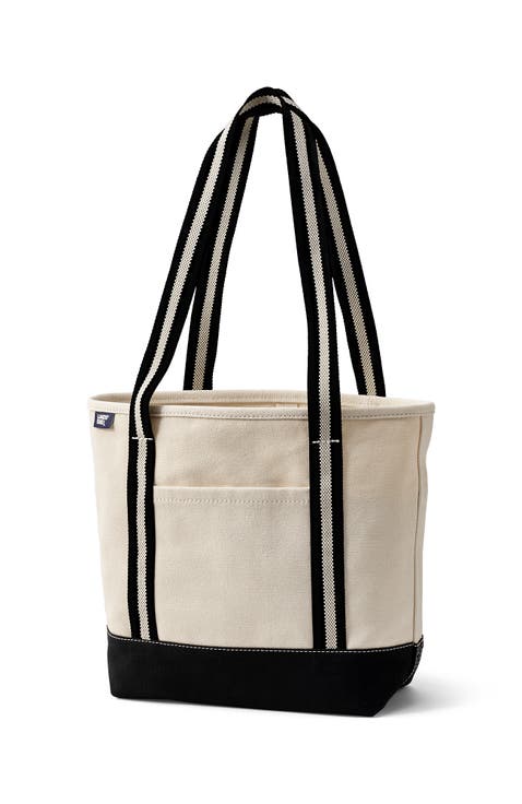 Open Top Long Handle Canvas Tote Bag