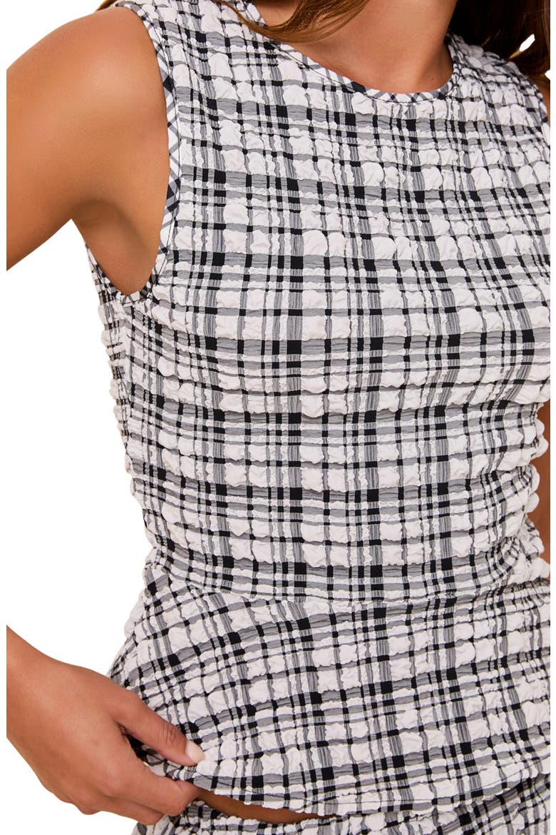 The Brinley Check Texture Sleeveless Top, Alternate, color, NOIR