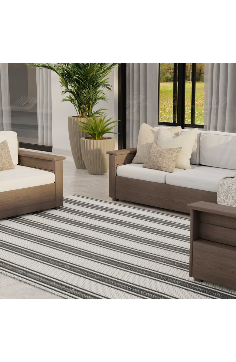 Mad Mats Vertical Stripe Rug, Alternate, color, Black Grey - 6'X9'