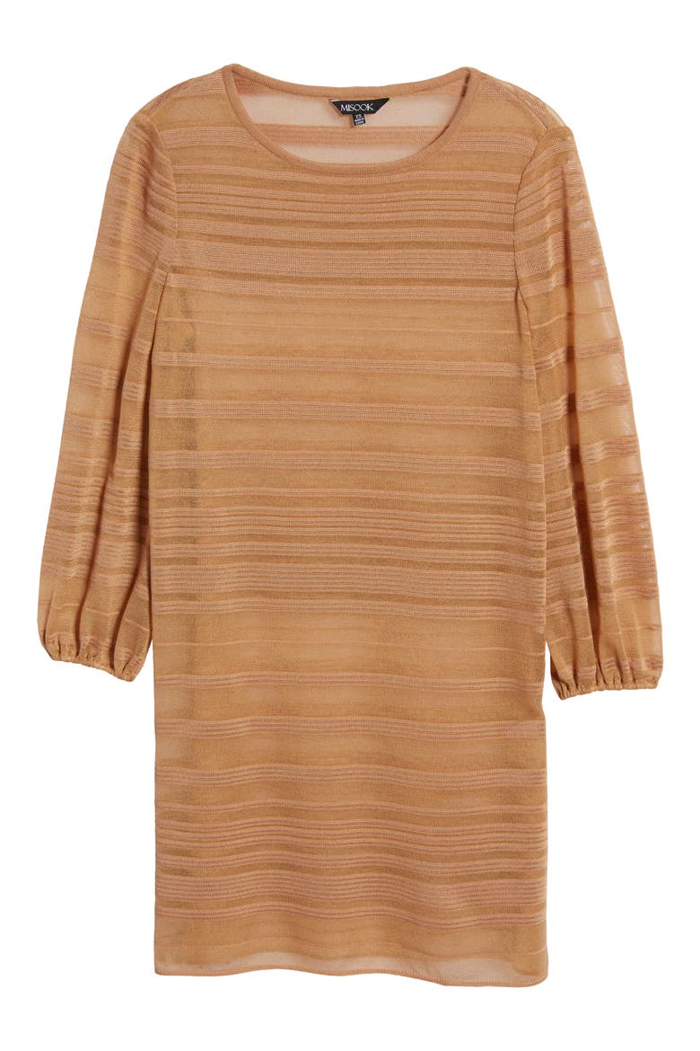Tonal Stripe Balloon Sleeve Tunic Sweater, Alternate, color, ITALIAN CLAY