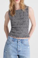 Madewell Smocked Bateau Neck Cotton & Linen Tank