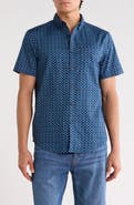 Original Penguin Geo Print Short Sleeve Poplin Shirt