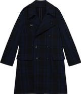 Fortela Winston Double-Breasted Checked Wool Coat