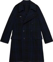Fortela Winston Double-Breasted Checked Wool Coat