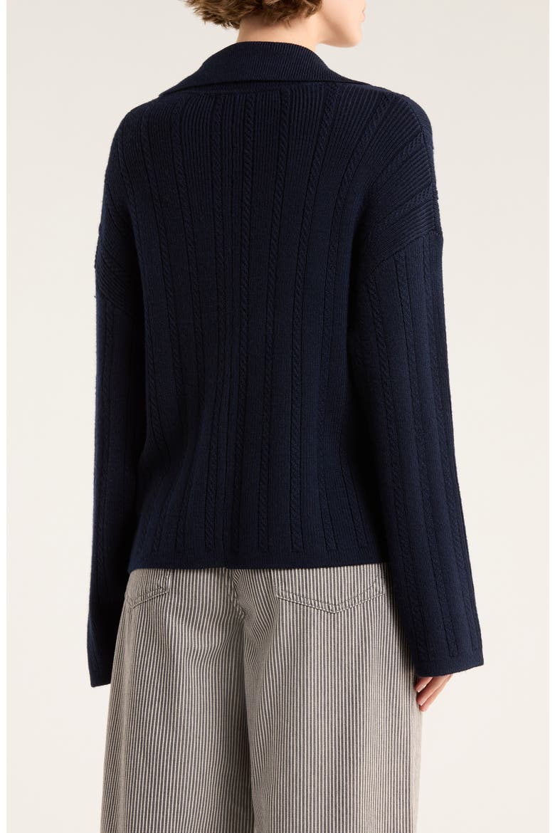 Cynthia Johnny Collar Cable Knit Cardigan, Alternate, color, SAL