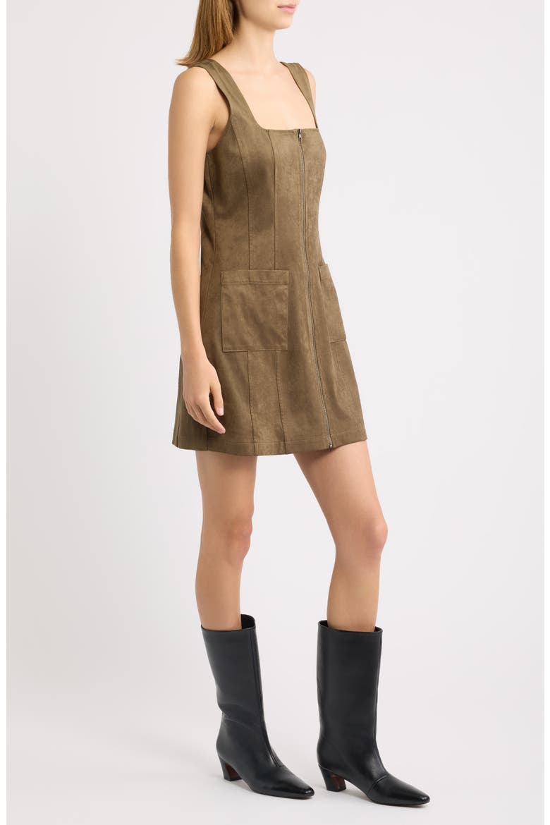 Urban Fall Faux Suede Minidress, Alternate, color, OLIVE