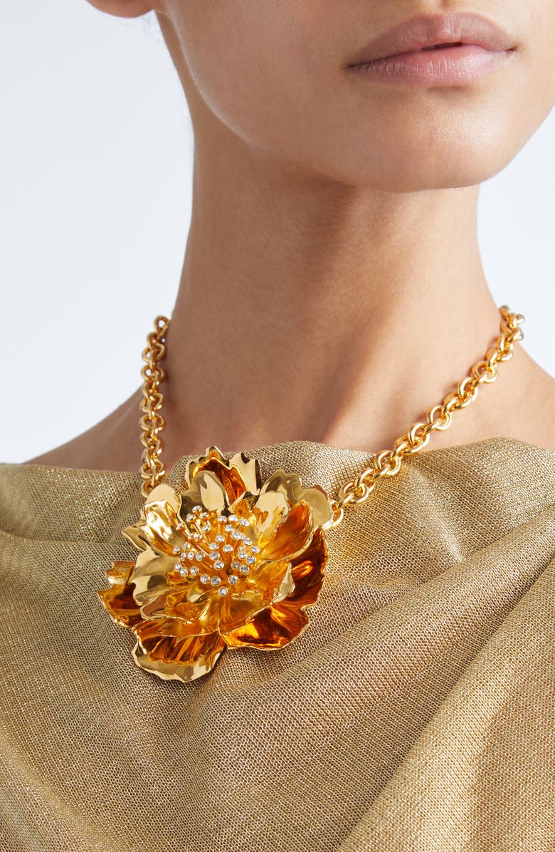 Oscar de la Renta Peony Necklace, Alternate, color,