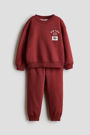 H&M 2-Piece Printed Sweatshirt And Joggers Set