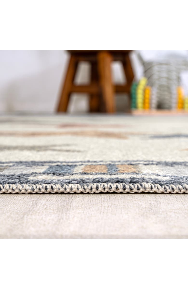 JONATHAN Y Star Gazer Geometric Machine-Washable Area Rug, Alternate, color, Ivory/Blue/Orange