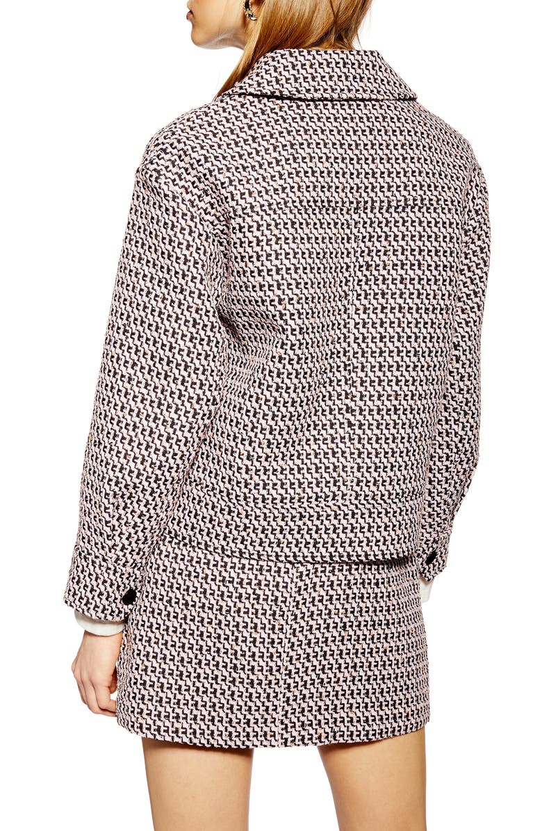Topshop Dixie Textured Bouclé Jacket, Alternate, color, 