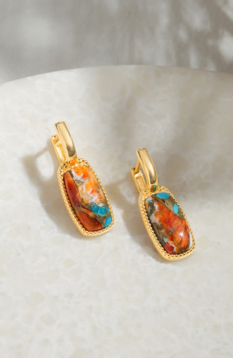 YS GEMS Oyster Turquoise Drop Earrings, Alternate, color, Orange